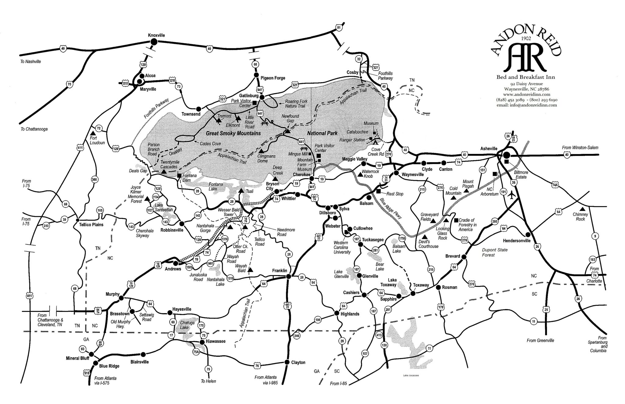 Charm And Character The Towns Around Waynesville   Large Area Map V3 Scaled 