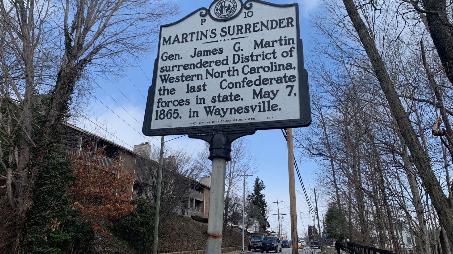 Highway marker in Waynesville NC