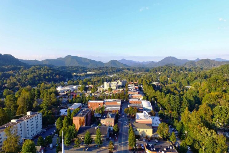 Downtown Waynesville from above